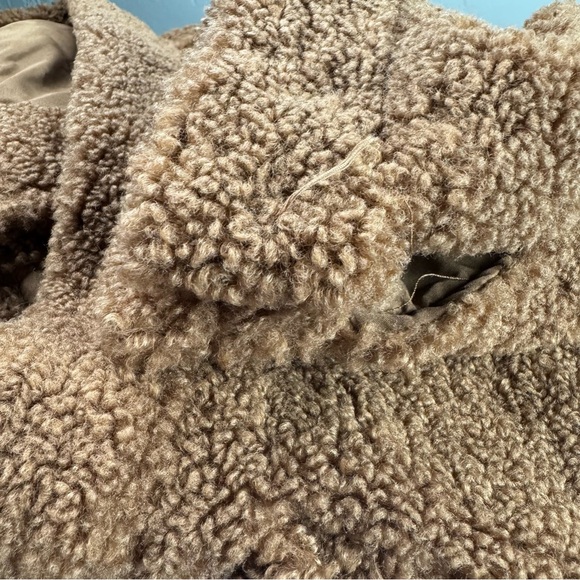 Cupcakes and Cashmere Coat Teddy Fleece Jacket Plush Brown Button Down Collared - Picture 7 of 9